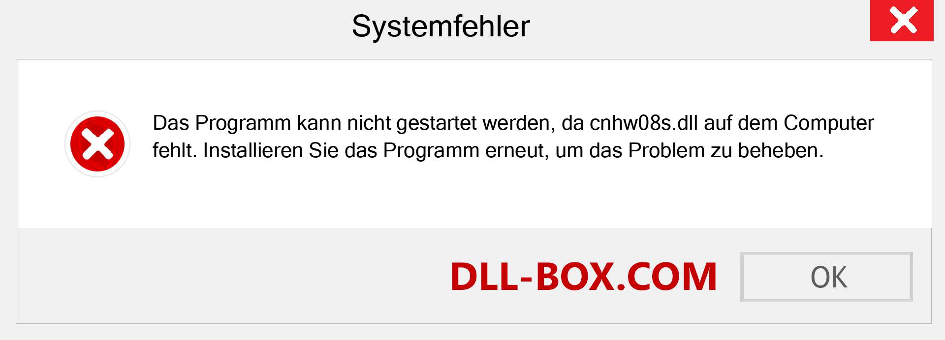 cnhw08s.dll-Datei fehlt?. Download für Windows 7, 8, 10 - Fix cnhw08s dll Missing Error unter Windows, Fotos, Bildern