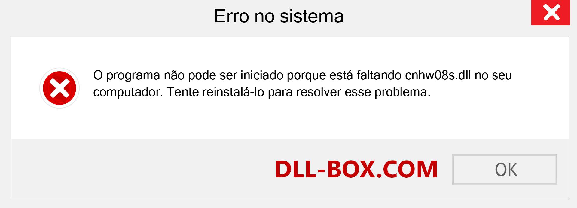 Arquivo cnhw08s.dll ausente ?. Download para Windows 7, 8, 10 - Correção de erro ausente cnhw08s dll no Windows, fotos, imagens